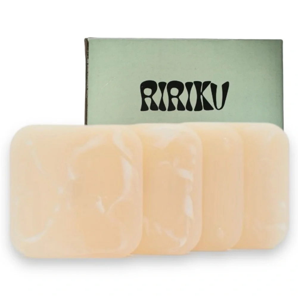 Ririku Cream Swirl 4 Piece Coaster Set Resin Marble New in Box